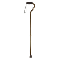 Drive Medical Foam Grip Offset Handle Walking Cane, Bronze-Bronze, Aluminum