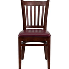 Flash Furniture Lacey Solid Back Mahogany Wood Restaurant Chair - Black Vinyl Seat - 2 Pack-Set of 2 Wood Dining Chairs
