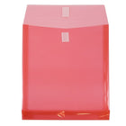 JAM Paper Plastic Envelopes with VELCRO Brand Closure, 1 Expansion, Letter Open End, 9.75 x 11.5, Red Poly 12 Pack-Red Envelopes