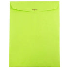 JAM Paper - Enveloppes ouvertes en papier avec fermeture à attache parisienne, 9 x 12 po, vert lime intense, 100 par boîte-Taille : 9 x 12 po