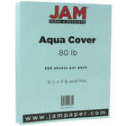JAM Paper Matte Cardstock, 8.5 x 11, 80lb Aqua Blue, 250/ream (1524370B)-Aqua