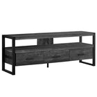 Monarch Specialties - 2823 Meuble Tv - 60 po L/Faux Bois Noir/3 Tiroirs-Une étagère ouverte idéal pour les unités audiovisuelles