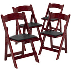 Flash Furniture HERCULES Series Mahogany Wood Folding Chair with Vinyl Padded Seat-Lightweight Design
