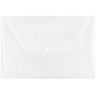 JAM Paper Plastic Envelopes with Snap Closure, Legal Booklet, 9.75 x 14.5, Clear Poly, 12 Pack (34830)-Clear
