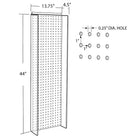 Azar Displays 44" x 14" Pegboard Powerwing Display, Clear (700350-CLR)-Side wings: 4-1/2"W