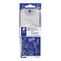 Staedtler Excellence Math Set, 10 Piece-Short needle safety points on compass and dividers