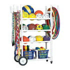 Champion Sports PVC Equipment Cart. White  (CHSTWCART)-High Impact All-Terrain Heavy-Duty Cart holds up to 24 balls
