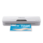 Fellowes 12.5” Laminator Value Bundle with 100 Letter 3 Mil Pouches and 100 Menu 5 Mil Pouches-Rapid 1-minute warm-up with InstaHeat Technology