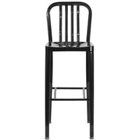 Flash Furniture Commercial Grade 30" High Black Metal Indoor-Outdoor Barstool with Vertical Slat Back - 2 Pack-Set of 2 Industrial Modern Bar Stools