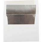 JAM Paper Enveloppes A2 à lâ€™intérieur en papier métallisé, blanc/argenté, 250/paquet-Enveloppe blanche à l’intérieur en papier métallisé argenté