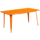 Flash Furniture 31.5" x 63" Rectangular Orange Metal Indoor-Outdoor Table-Metal Cafe Table