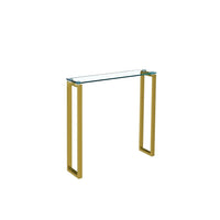 Plata Import Gold Frame and Glass Top Console Table-Chrome Stainless Steel