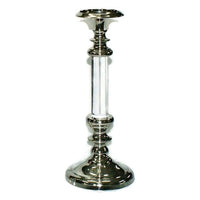 Elegance 14.5" Lucille Pillar/Taper Candle Holder-Material: Stainless Steel