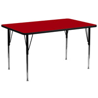 Flash Furniture 30"W x 72"L Rectangular Red Thermal Laminate Activity Table - Standard Height Adjustable Legs-Popular Rectangular Activity Table