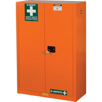 Justrite Emergency Preparedness Storage Cabinets, 43" x 18" x 63", 315Lb, Orange-For protected, quick access to emergency supplies during a disaster