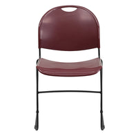Flash Furniture HERCULES Series Burgundy Ultra-Compact Stack Chair with Black Powder Coated Frame-Set of 5 Multipurpose Stack Chairs