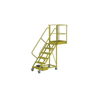 Tri-Arc Unsupported 60" Cantilever Rolling Ladder, Serrated, 82" x 82" (UCU500630242)-Frame Material: Steel