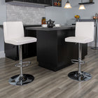Flash Furniture Contemporary Vinyl Adjustable Height Barstool with Panel Back & Chrome Base - White-Height Adjustable Seat with Gas Lift