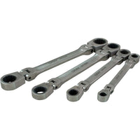 Gray Tools 4 Piece SAE, Double Box Flex Head, Ratcheting Wrench Set, 5/16" X 3/8"-11/16" X 3/4"-Contains Sizes: 5/16 X 3/8", 7/16" X 1/2", 9/16" X 5/8", 11/16" X 3/4".