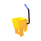 Globe Commercial Products Sidepress Bucket and Wringer - 26 Qt - Yellow-Non-Marking 3Inch casters