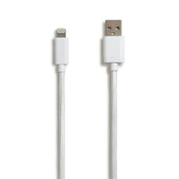 NXT Technologies 10 ft Braided Lightning to USB Cable - White-10' braided cable resists snags and tangles
