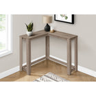 Monarch Specialties 3659 Corner Console Accent Table - Dark Taupe-This item has no shelves