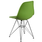 Flash Furniture Elon Series Plastic Chairs with Chrome Base - Green - 2 Pack-Waterfall Seat reduces pressure on your legs