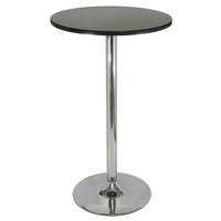 Nicer Furniture 28" Round Bar Table - Chrome Base-A lightweight and versatile table that can accommodate various settings: bars, bistros, restaurants, and event venues