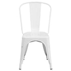 Flash Furniture White Metal Indoor-Outdoor Stackable Chair-Stackable Bistro Style Chair