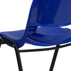 Flash Furniture HERCULES Series Navy Ergonomic Shell Stack Chair with Black Frame & 14" Seat Height-Vented Back allows air circulation