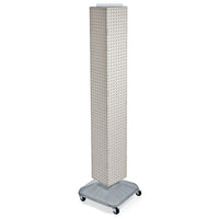 Azar Displays 60" x 8" x 8" 4-Sided Interlocking Pegboard Display, White (703390-WHT)-Durable injection moulded plastic