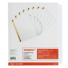 Staples Erasable 8-Tab Dividers - White - 4 Pack-Write on the laminated tab with virtually any instrument