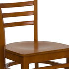 Flash Furniture HERCULES Series Ladder Back Cherry Wood Restaurant Chair-Solid European Beech Hardwood Construction