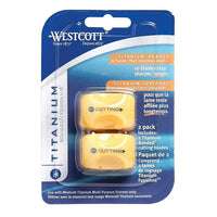 Westcott Titanium Bonded Straight Replacement Blades for 13779P Trimmer, 2 Pack-Titanium Bonded blades are 3 times harder than Stainless Steel so you replace the blades less often.