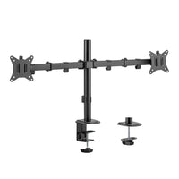 Uplite – Support de bureau entièrement ajustable, articulé, pour 2 moniteurs de jusqu'à 32 po, noir (UPMM32A)-Convient à la plupart des écrans de 13 po à 32 po de taille et de 18 lb de poids avec des trous de montage de 75x75mm ou 100x100mm à l'arrière