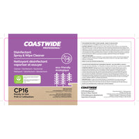 Coastwide Professional CP16 Disinfectant Spray & Wipe Cleaner Secondary Label-For use on a secondary container