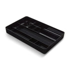 TRU RED 7-Compartment Plastic Drawer Organizer - Black-The tray measures 14.13"L x 9.13"W x 2.04"H and has 7 compartments