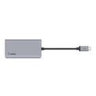 Belkin - Adaptateur multiport USB-C 4-en-1 - Gris-Transfert de données rapide entre l'ordinateur et les périphériques avec jusqu'à 5 Gbit/s de bande passante