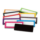 Teacher Created Resources Polka Dots Magnetic Label Set, 2 1/2" x 1", 60 Pack-Magnetic label set is used on dry erase boards and cabinets