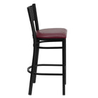 Flash Furniture HERCULES Series Black Grid Back Metal Restaurant Barstool - Burgundy Vinyl Seat - 2 Pack-Burgundy Vinyl Upholstered Seat