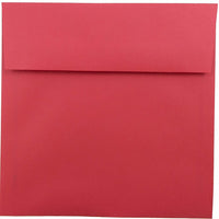 JAM Paper 8.5 x 8.5 Square Envelopes, Brite Hue Red Recycled, 250 Pack (2794374H)-Christmas red brite hue recycled envelope