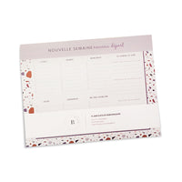 Pierre Belvedere Desk Pad - 8" x 11" - Purple Stones-Weekly planner