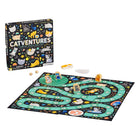 Petit Collage Catventures Game-Includes 1 game board, 4 cat characters, 1 die and 51 action cards in English, Spanish and French