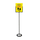 Futech Floor Stand for Walking Traffic in Public Areas - 11" Dia Base - Black - FSH021BP-Letter size, double sided with clear acrylic inserts to display print
