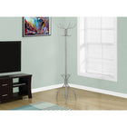 Monarch Specialties 2032 Coat Rack with Umbrella Holder - Silver Metal-Dimensions: 18"L x 18"W x 70"H