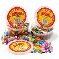 Hygloss Hyg6806 Assorted Vivid Multi-Mix Bucket O'beads 10 oz, 3 Pack (HYG6806)-Bucket of beads for crafting purposes