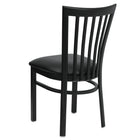 Flash Furniture HERCULES Series Black School House Back Metal Restaurant Chair - Black Vinyl Seat - 2 Pack-2.5" Thick Foam Padded Seat