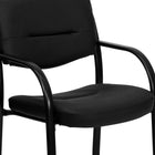 Flash Furniture Black Leather Executive Side Reception Chair with Sled Base-Open Back Design