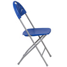 Flash Furniture HERCULES Series Blue Plastic Fan Back Folding Chair-Lightweight for easy transport and nesting storage