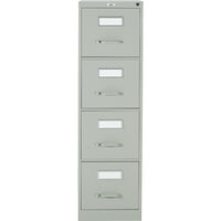 Staples Vertical Letter File Cabinet, 4 Drawer, Grey-Heavy-duty 3-piece, ball-bearing slide suspension for drawers that glide smoothly